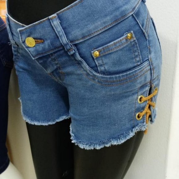 Pants - Women Blue Denim Shorts